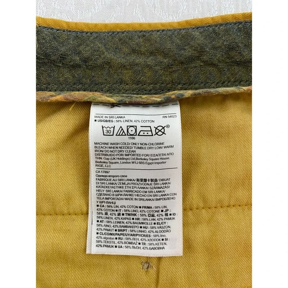 Banana Republic Aiden Short Mens 36 Mustard Yellow Herringbone Slim Chino Shorts